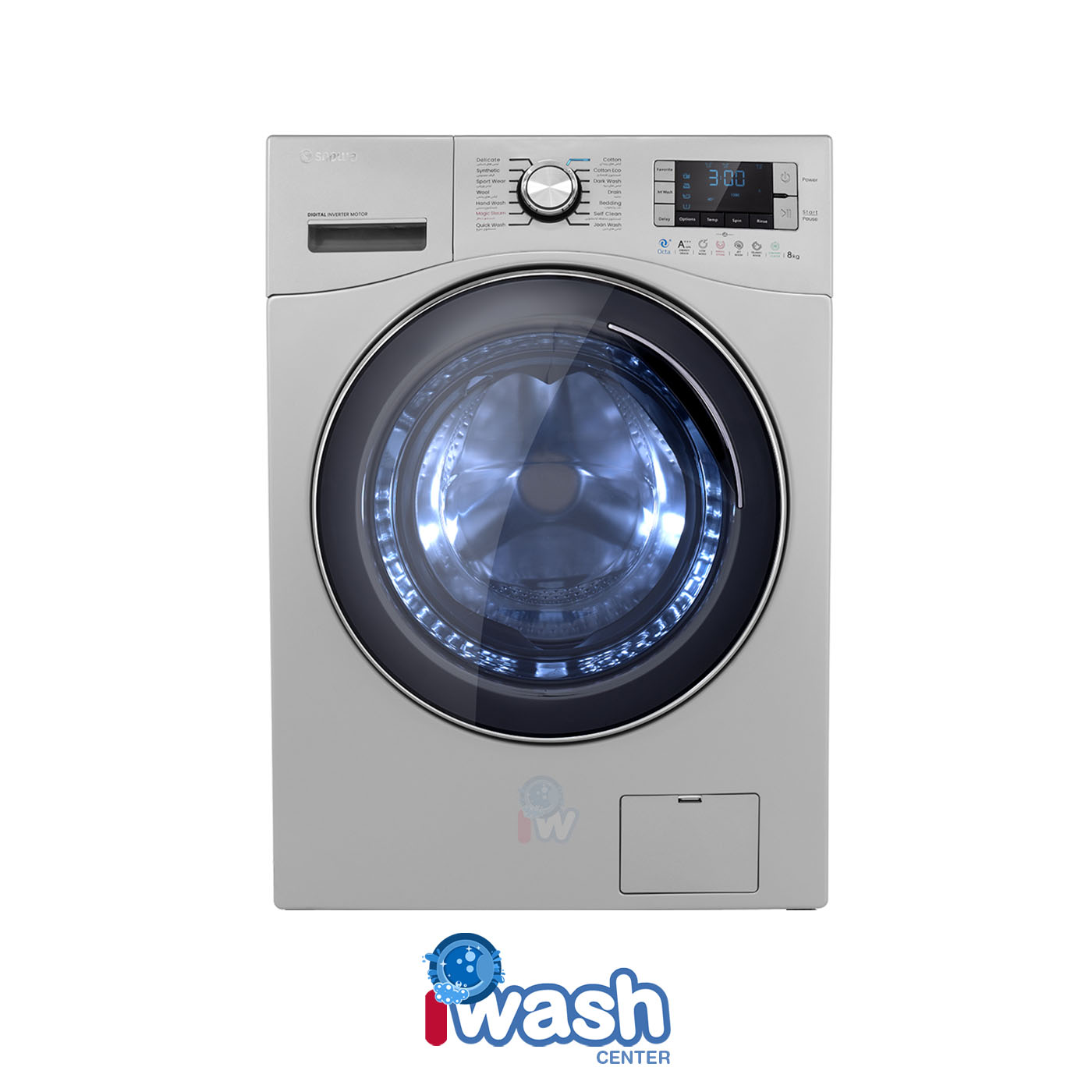 ماشین لباسشویی 8 کیلویی اسنوا مدل اکتا SWM-84S40 نقره ای