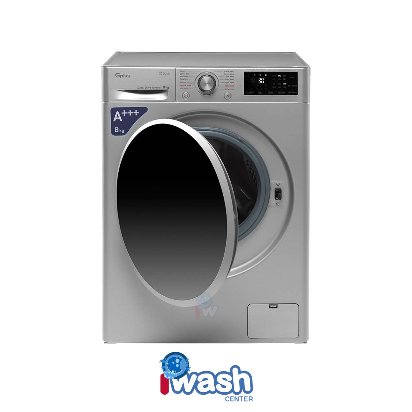 ماشین لباسشویی 8 کیلویی جی پلاس مدل GWM-L807S نقره ای