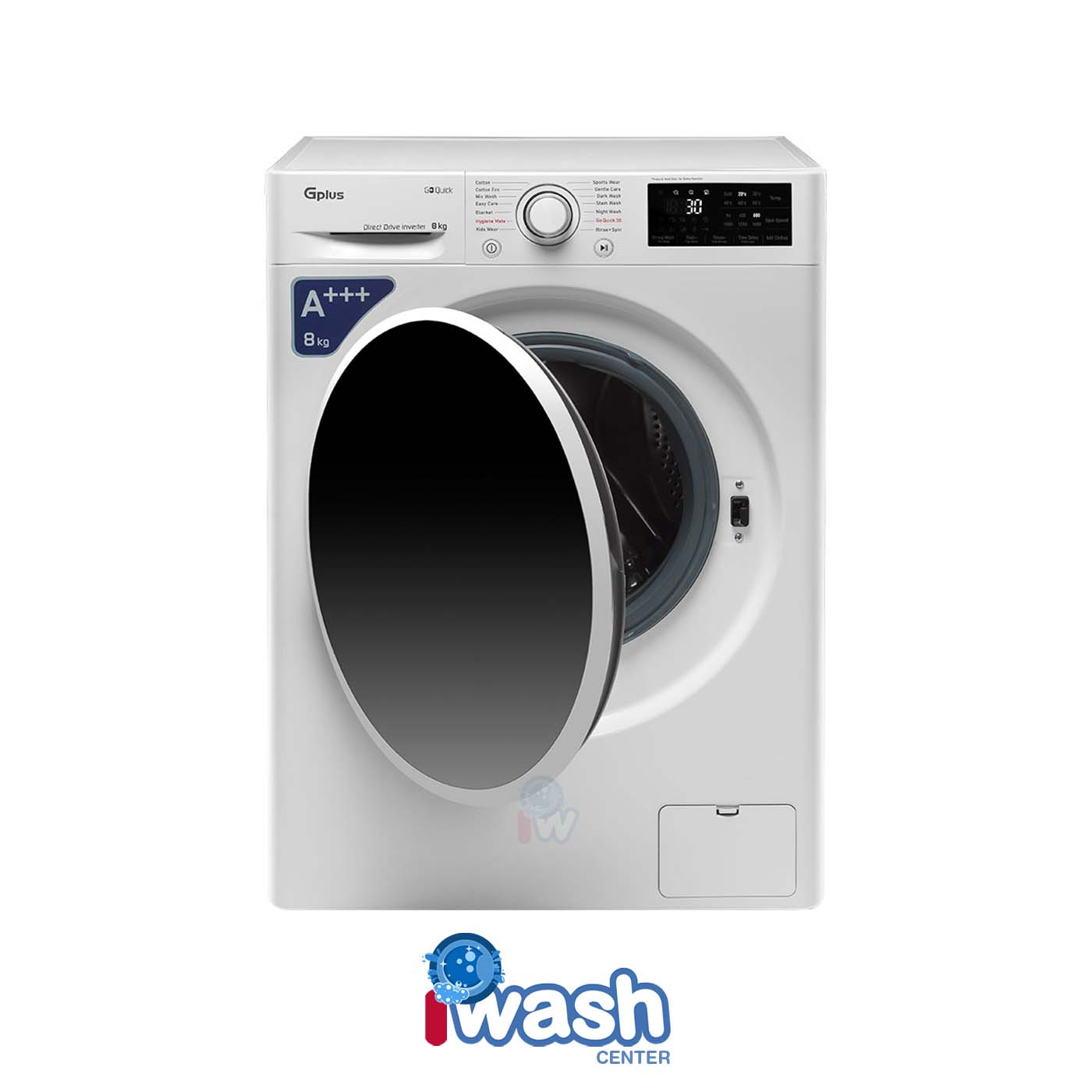 ماشین لباسشویی 8 کیلویی جی پلاس مدل GWM-L807W سفید