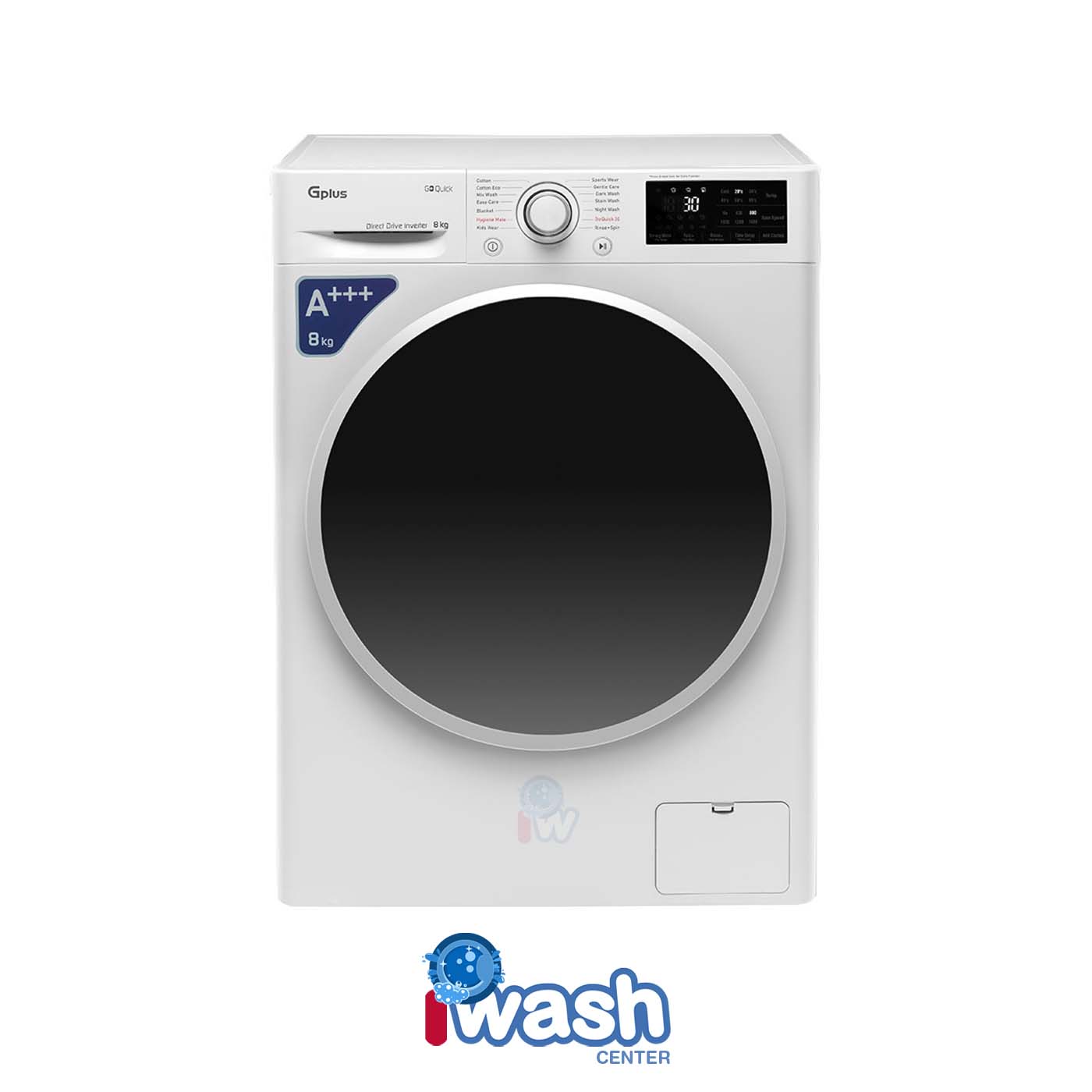 ماشین لباسشویی 8 کیلویی جی پلاس مدل GWM-L807W سفید