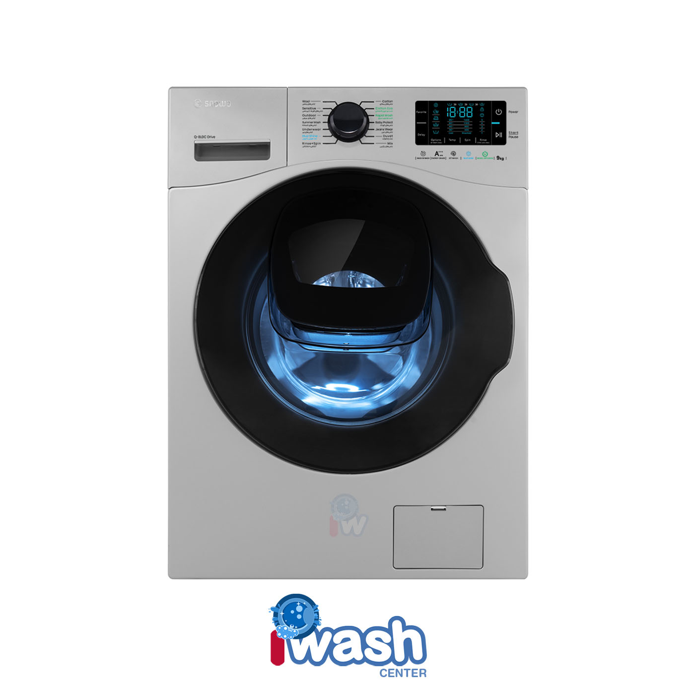 ماشین لباسشویی 9 کیلویی اسنوا مدل Anahid آناهید SWM-F90S نقره ای
