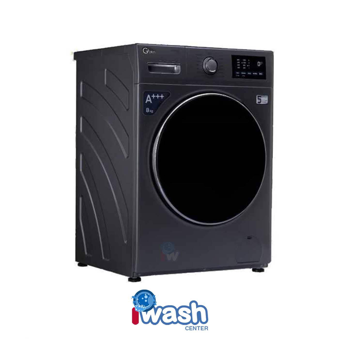 ماشین لباسشویی 8 کیلویی جی پلاس مدل GWM-P822BS مشکی