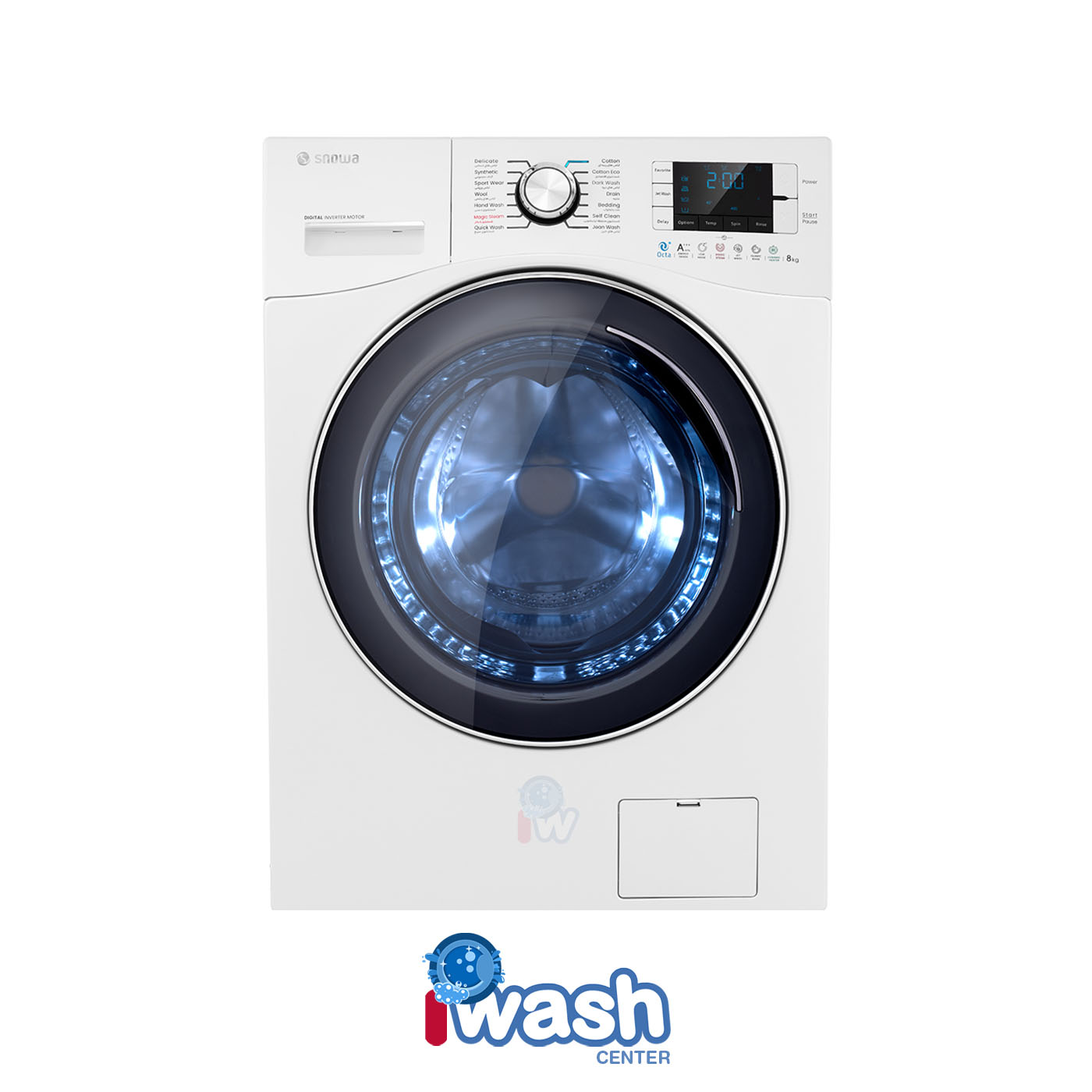 ماشین لباسشویی 8 کیلویی اسنوا مدل Avin آوین SWM-D80W سفید
