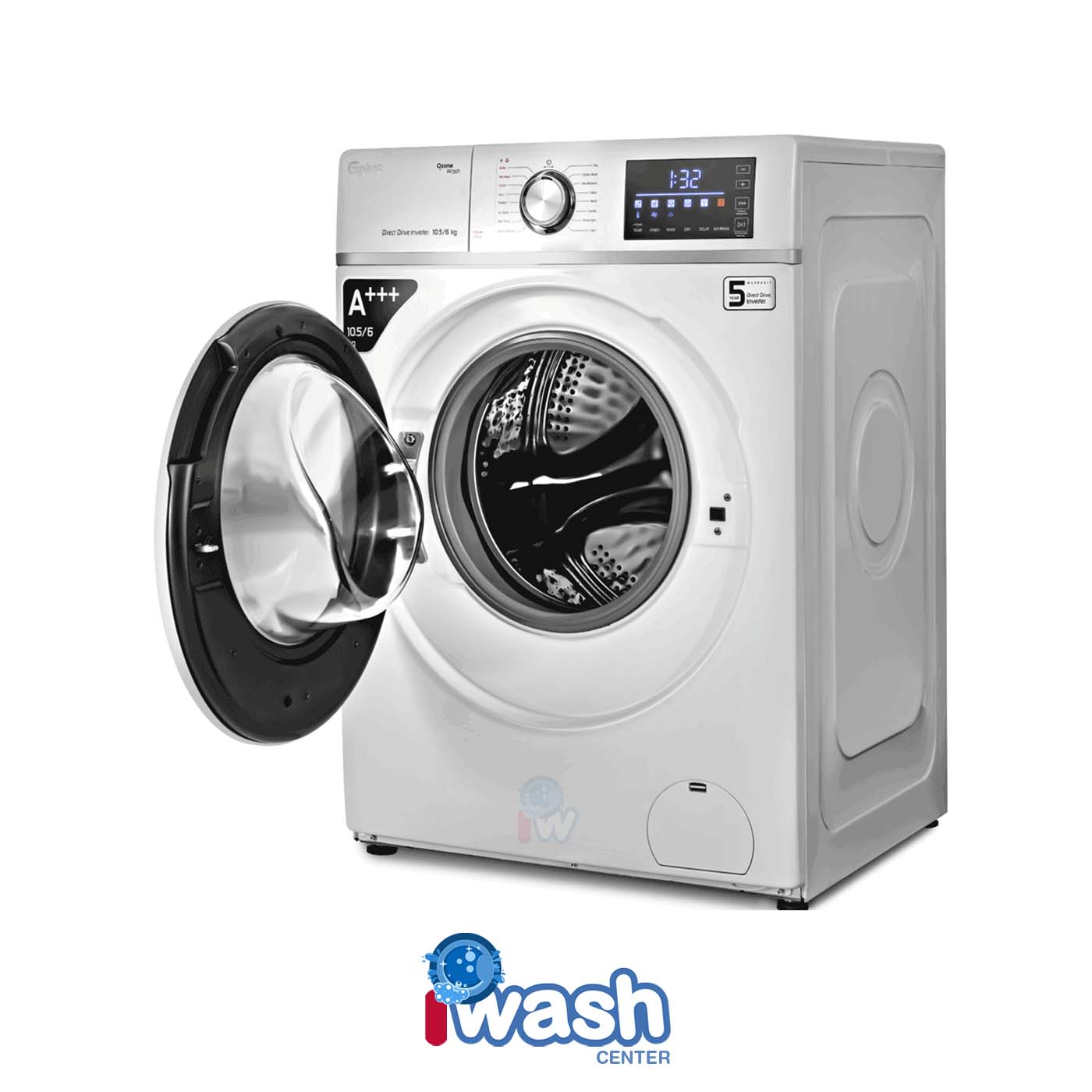 ماشین لباسشویی 10/5 کیلویی جی پلاس مدل GWM-PD107W سفید
