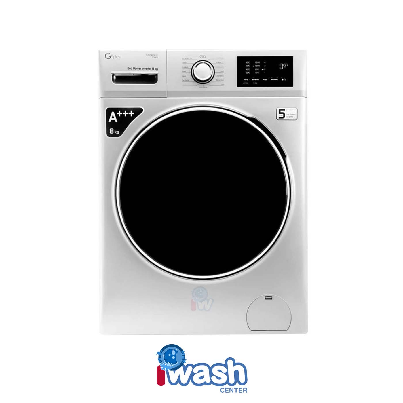 ماشین لباسشویی 8 کیلویی جی پلاس مدل GWM-M8220W سفید