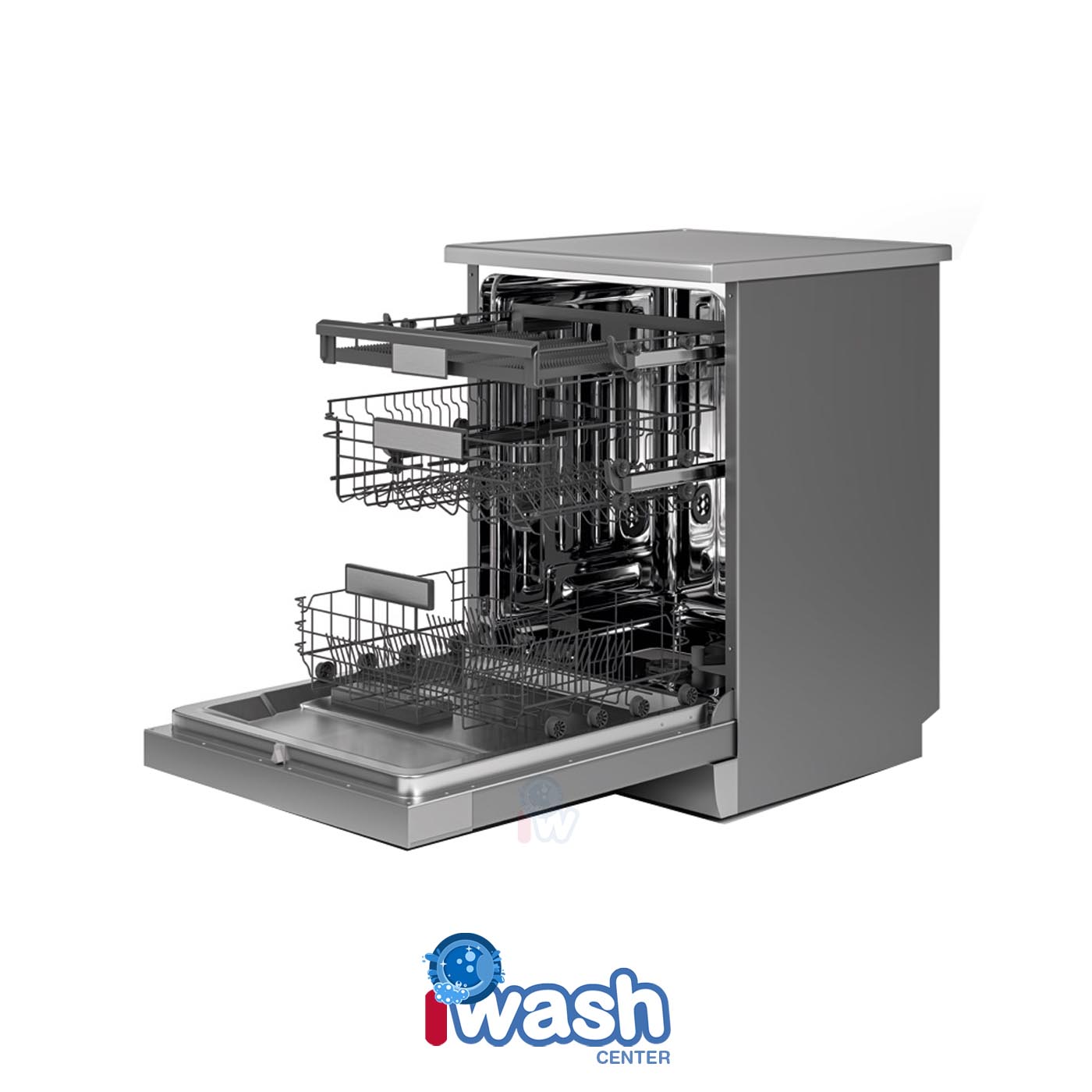 ماشین ظرفشویی 15 نفره جی پلاس مدل GDW-P5683S نقره ای