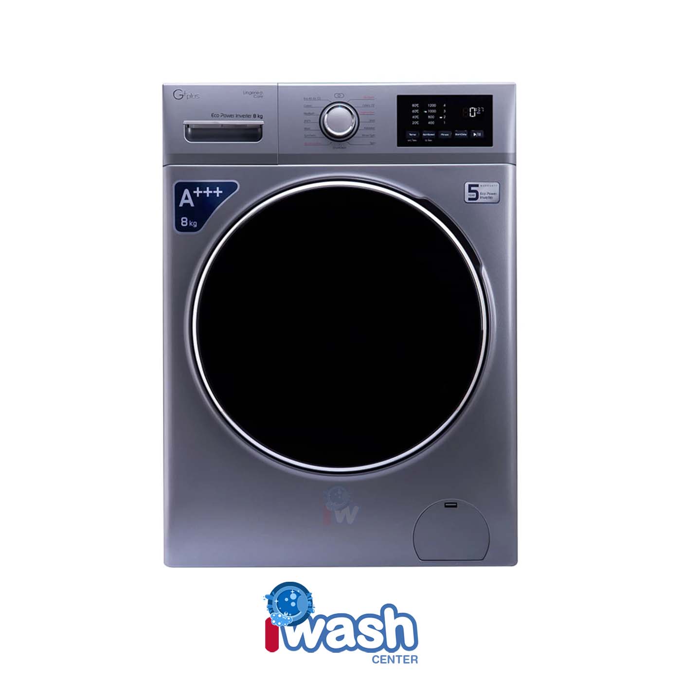 ماشین لباسشویی 8 کیلویی جی پلاس مدل GWM-P8220T تیتانیوم