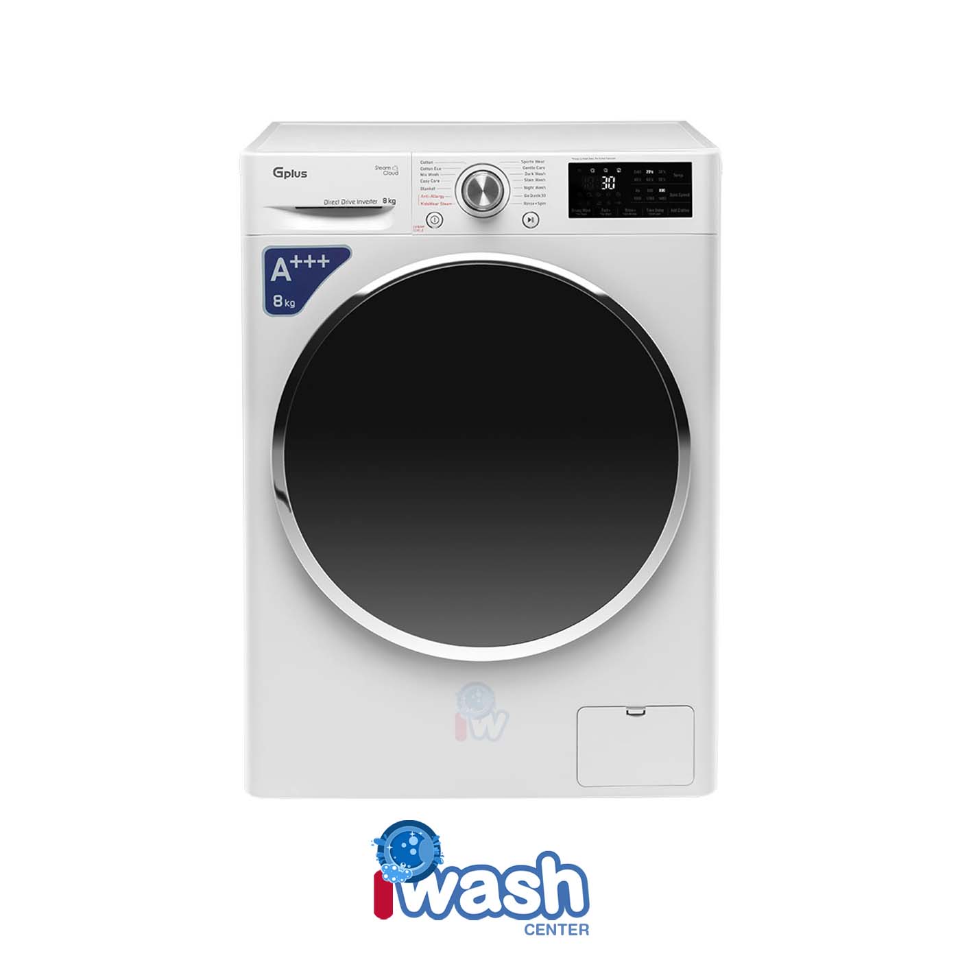 ماشین لباسشویی 8 کیلویی جی پلاس مدل GWM-M880W سفید