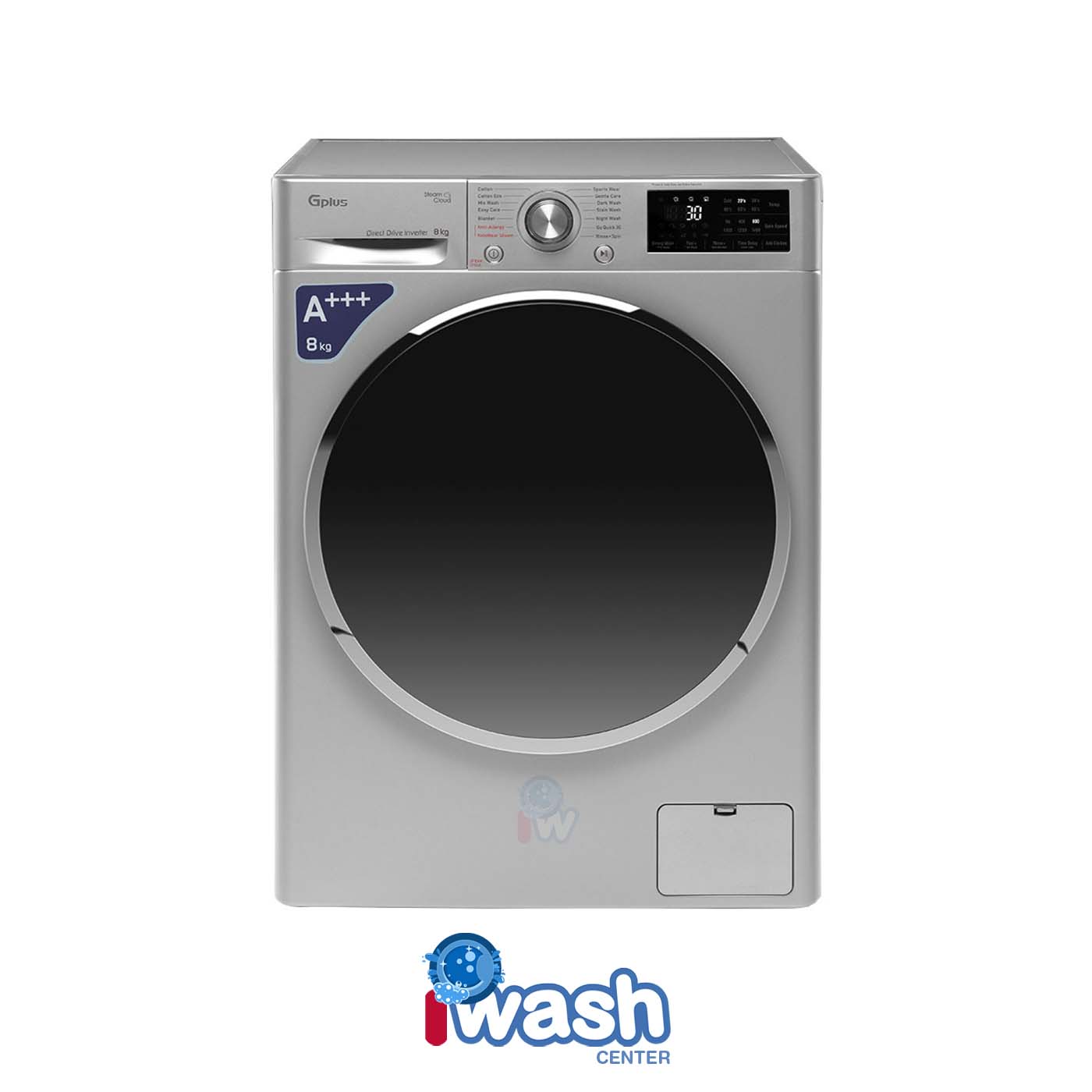 ماشین لباسشویی 8 کیلویی جی پلاس مدل GWM-M880S نقره ای
