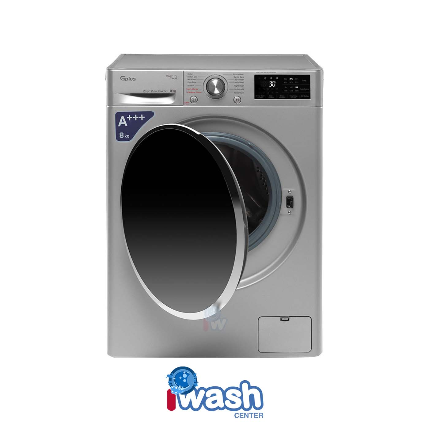 ماشین لباسشویی 8 کیلویی جی پلاس مدل GWM-M880S نقره ای