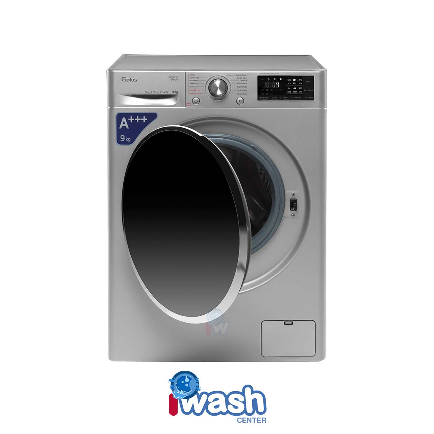 ماشین لباسشویی 9 کیلویی جی پلاس مدل GWM-M990S نقره ای